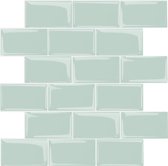 Zelfklevende metrotegel - set van 10 stickers - groene metrotegel - 30,4 x 30,4 cm - 3D - backsplash - subway tile - metro tegelsticker