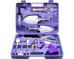 10-Delige Tuingereedschap set met Paarse Bloemenprint en Ergonomisch Handvat 10-Delige Tuingereedschap set met Paarse Bloemenprint en Ergonomisch Handvat