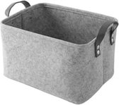 Opbermand grijs - opvouwbare organizer - opbergbox maat L - 23 liter - 37x27x23cm - geschikt voor wasmachine - Kleding/BH/Sokken/Ondergoed/Speelgoed/Badkamer/Keuken