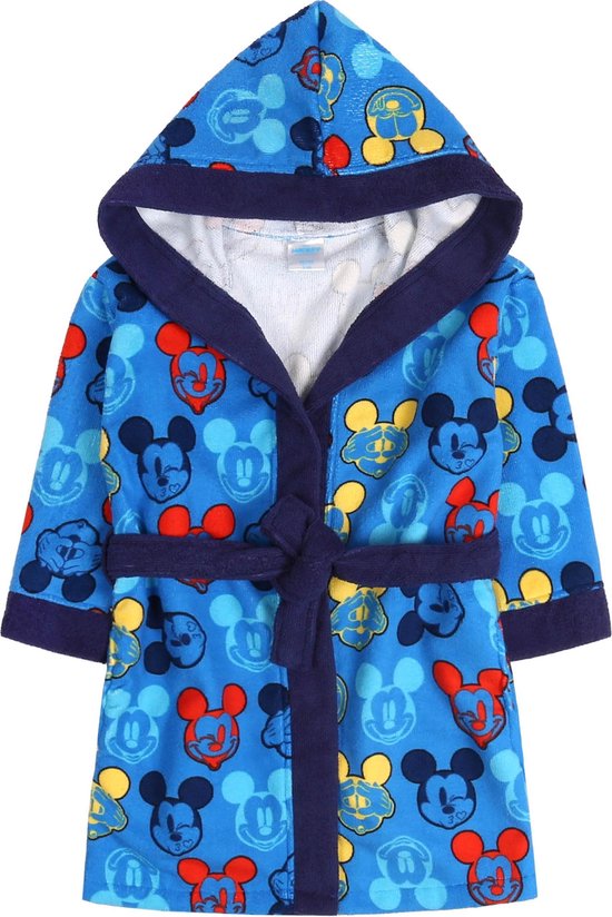 Peignoir enfant bleu marine à capuche Mickey Mouse 7-8 ans 122/128 cm | bol