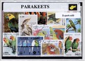 Parkieten – Luxe postzegel pakket (A6 formaat) : collectie van verschillende postzegels van parkieten – kan als ansichtkaart in een A6 envelop - authentiek cadeau - kado - geschenk