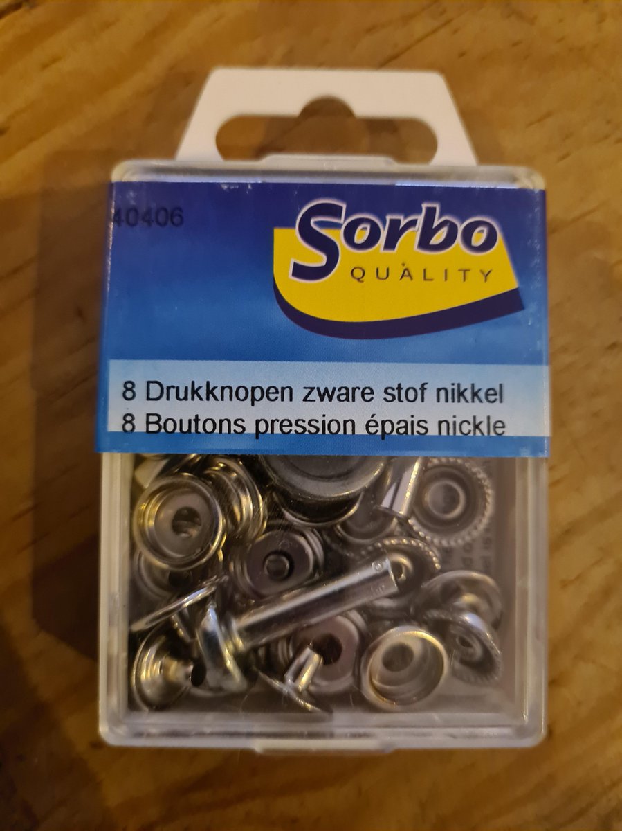 Sorbo 8 drukknopen zware stof nikkel