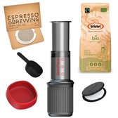 Aeropress GO Coffee Maker + E&B LAB RVS filter 150 micron + Bristot BIO100% koffie
