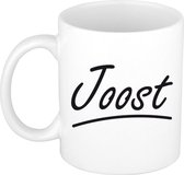 Joost naam cadeau mok / beker met sierlijke letters - Cadeau collega/ vaderdag/ verjaardag of persoonlijke voornaam mok werknemers