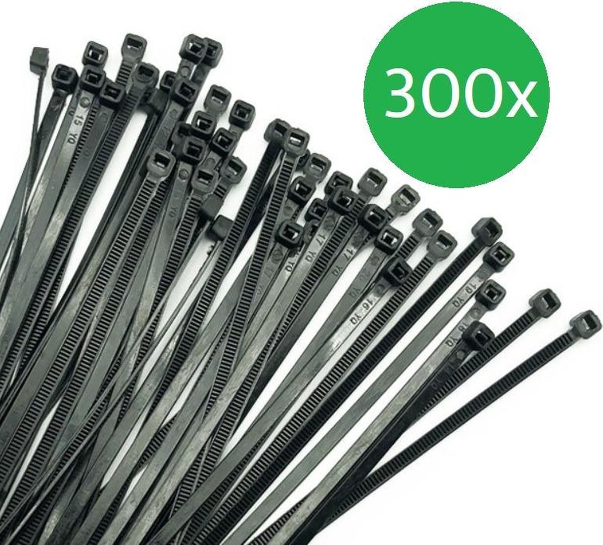 SVH Company – Extreem Sterke Tie Wraps – 300 Stuks – Drie Verschillende lengtes – Kabelbinders en Kabel Organizers – Zwart