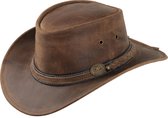 Lederen hoed Irving bruin XL (let op hoed valt groter uit)