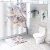 Su.B.dgn Douchegordijnen Set 120x180 met Badkamer Vloer Mat 40x60 PolyesterWaterproof Antislip Mat | Impression