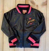 Manteau Filles noir rose printemps automne taille 86/92 (faux cuir)