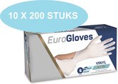 Eurogloves vinyl handschoenen wit, poedervrij, 10 x 100 stuks, maat M (VOORDEELVERPAKKING)