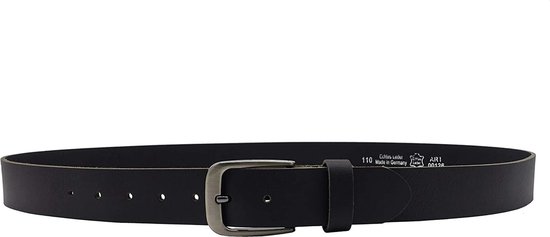Fana Belts Jeans Ceinture 4 cm de large Zwart - Boucle foncée - Cuir souple - Riem en Cuir - Ceinture pantalon - Taille: 100 cm - Longueur totale: 115 cm - Cuir de vache - Cadeau pour homme