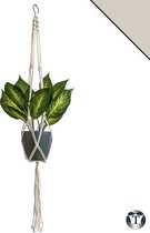 Plantenhanger Macramé | Beige | 100% Katoen | Diverse Kleuren | Plantenpot Ophangen | 100 cm | Macramé Koord | Binnen & Buiten | Plantenhanger | Macramé | Planten |Bloempot Ophange