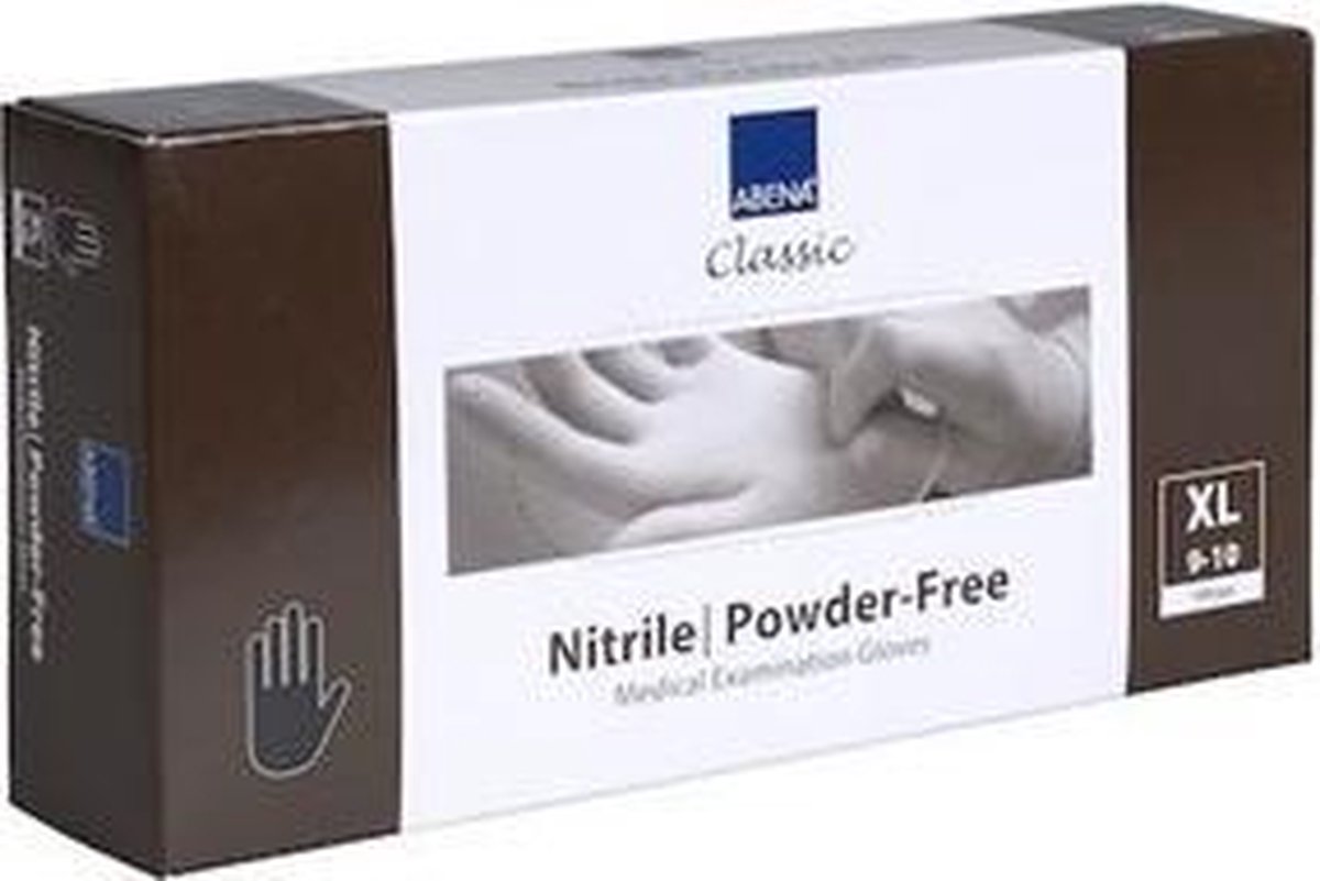 Goedkoopste Abena Wegwerp Handschoenen Nitril - Ongepoederd - Zwart - Maat XL - 100 stuks