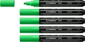 STABILO FREE - Marker Acryl - T300 - Pointe Ronde - 2-3 mm - Vert Feuille - Boîte de 5 pcs