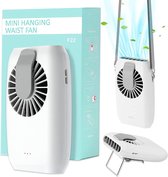 Draagbare Mini Ventilator - 2000 mAh Powerbank - WIT - USB Oplaadbaar - Hand/Nek/Pols Ventilator - Luchtkoeler - USB Ventilator - Bureau Luchtkoeler Airco - Ventilator Staand - Aircooler - St