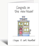 Haunted house - Verhuiskaart met envelop - Wenskaart - Verhuizing - Engels - Grappig