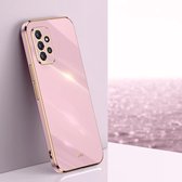 Voor Samsung Galaxy A72 5G XINLI Straight 6D Plating Gold Edge TPU Shockproof Case (Cherry Purple)