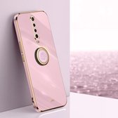 Voor Xiaomi Redmi K30 XINLI Straight 6D Plating Gold Edge TPU Shockproof Case met Ring Holder (Cherry Purple)