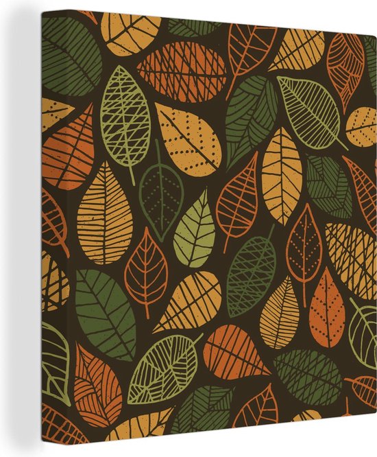 Toiles Peintures Motifs - Automne - Feuilles - 20x20 cm - Décoration murale