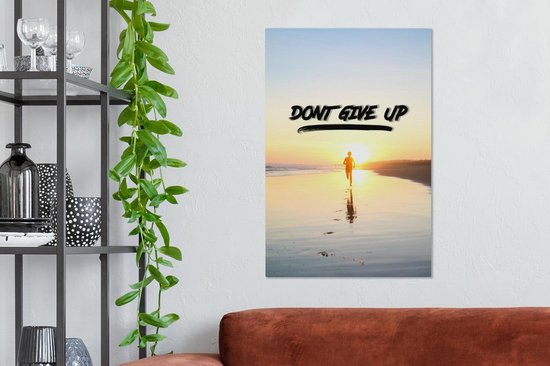 Peinture sur toile Citations - Dictons - 'N'abandonnez pas' - Sport - 60x90 cm - Décoration murale