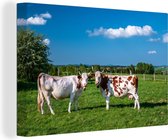 Tableau Toile Animal - Vaches - Paysage - 90x60 cm - Décoration murale