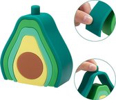 Avocado Vormenpuzzel 11x4 cm - Zachte Vormenstoof - Peuter Speelgoed - Zachte blokken - WoodyDoody