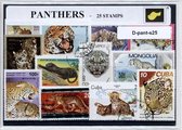 Panters – Luxe postzegel pakket (A6 formaat) : collectie van 25 verschillende postzegels van panters – kan als ansichtkaart in een A6 envelop - authentiek cadeau - kado tip - gesch