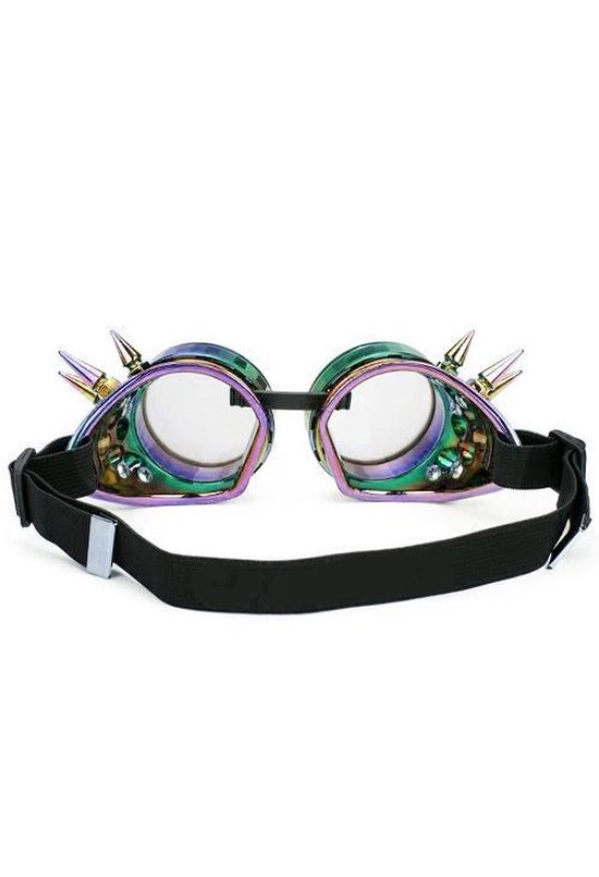 Steampunk bril goggles misty space - oliekleuren spikes regenboog rave