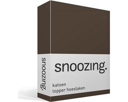 Snoozing - Katoen - Topper - Hoeslaken - Tweepersoons - 140x200 cm - Bruin