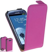 TCC Luxe Leder hoesje Samsung Galaxy S3 Flip Case/Cover - Roze - i9300