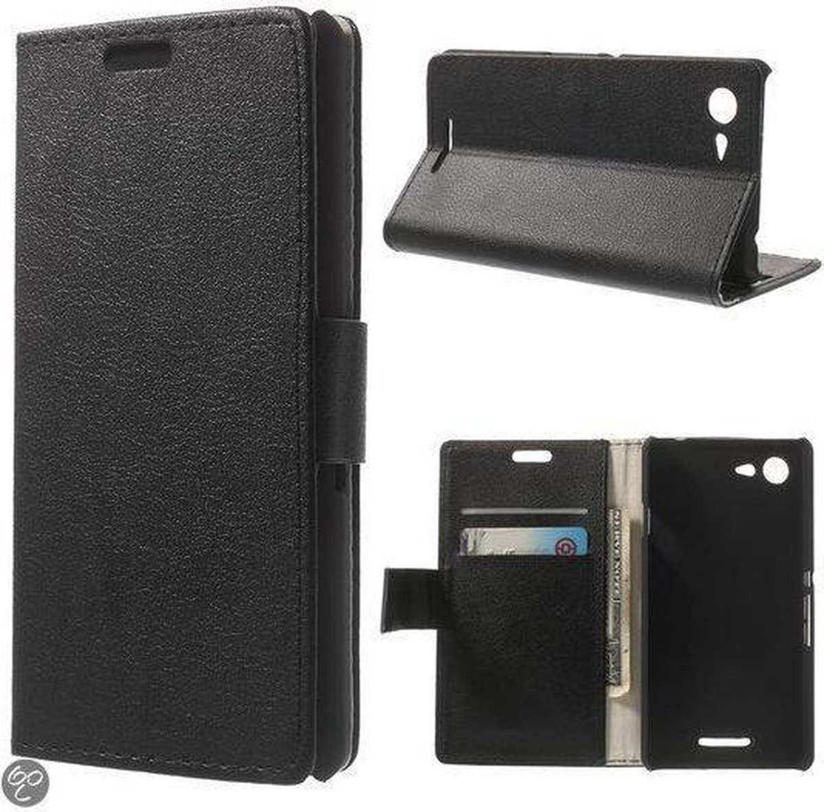 Sony Xperia E3 wallet agenda case hoesje zwart
