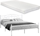Metalen-frame bed - Florenz - Wit met Matras - 200x180cm