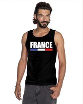 Zwart Frankrijk supporter singlet shirt/ tanktop heren L