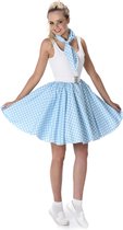 Karnival Costumes Polkadot 50's Rok & Sjaaltje Carnavalskleding Dames Carnaval - Polyester - Maat L - Turquoise - 2-Delig Rok/Nek Accessoire