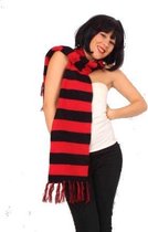 Sjaal gebreid zwart/rood