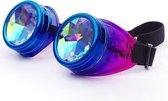 Steampunk goggles kaleidoscope bril - blauw paars - spacebril festival