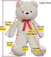 Grote  Knuffel Teddy beer Wit Pluche 100cm - Teddy bear Speelgoed - Teddybeer knuffels - Valentijn beertje Sinterklaas Kerst