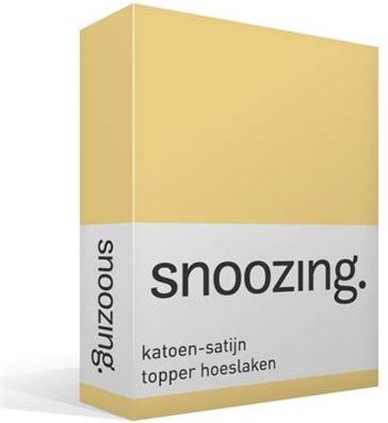 Snoozing - Katoen- Satin - Topper - Hoeslaken - Lits jumeaux - 200x220 cm - Jaune