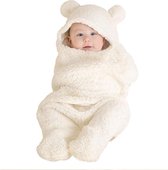inbakerdeken - Babydeken met beren oortjes - inbakerdoek - Wrap - Zacht - warm - Inbakeren
