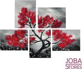 Diamond Painting "JobaStores®" Rode Boom 5 luiks - volledig - 30x40cm*5