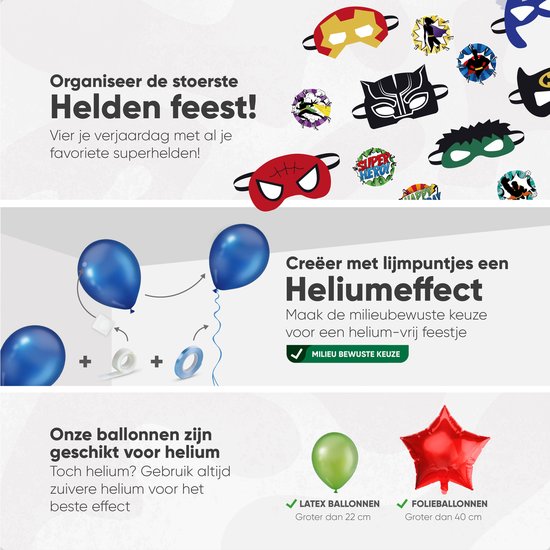 Fissaly 70 Stuks Superhelden Feest Versiering – Kinderfeestje Decoratie – Superheroes Themafeest Verjaardag - Feestje