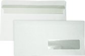 DULA - EA5/6 Enveloppen - 110 x 220 mm - Venster rechts - 50 Stuks - Zelfklevend met plakstrip - 80 gram