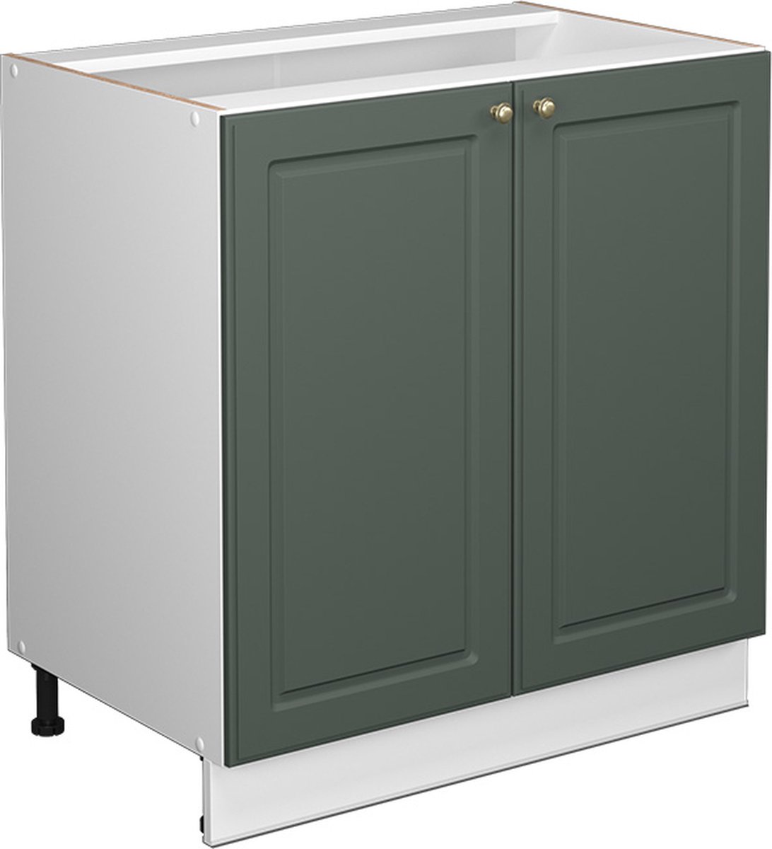 Vicco Fame-Line Wastafelkast – 80 cm met legplank, WB Marmer Groen-Goud Landhuis