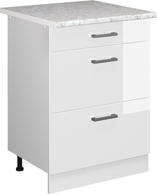 elément haut de cuisine R-Line, Bleu-gris/Blanc, 60 cm, Vicco