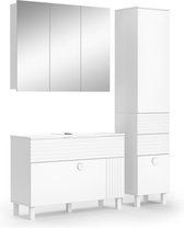 Vicco Sola Badkamermeubelset – 3 delen, met hoge unit Wit