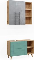 Wastafelonderkast Agasta Mintgroen 56.2 x 57.1 cm Vicco Wastafelonderkast Agasta Mintgroen 56.2 x 57.1 cm Vicco
