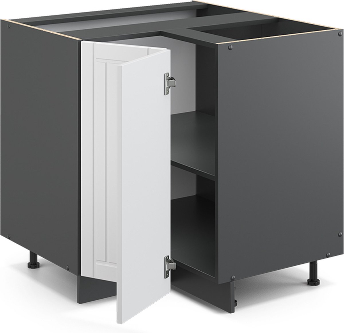 Vicco Fame-Line Hoekkast – 80.5 cm, WB Antraciet Wit Landhuis