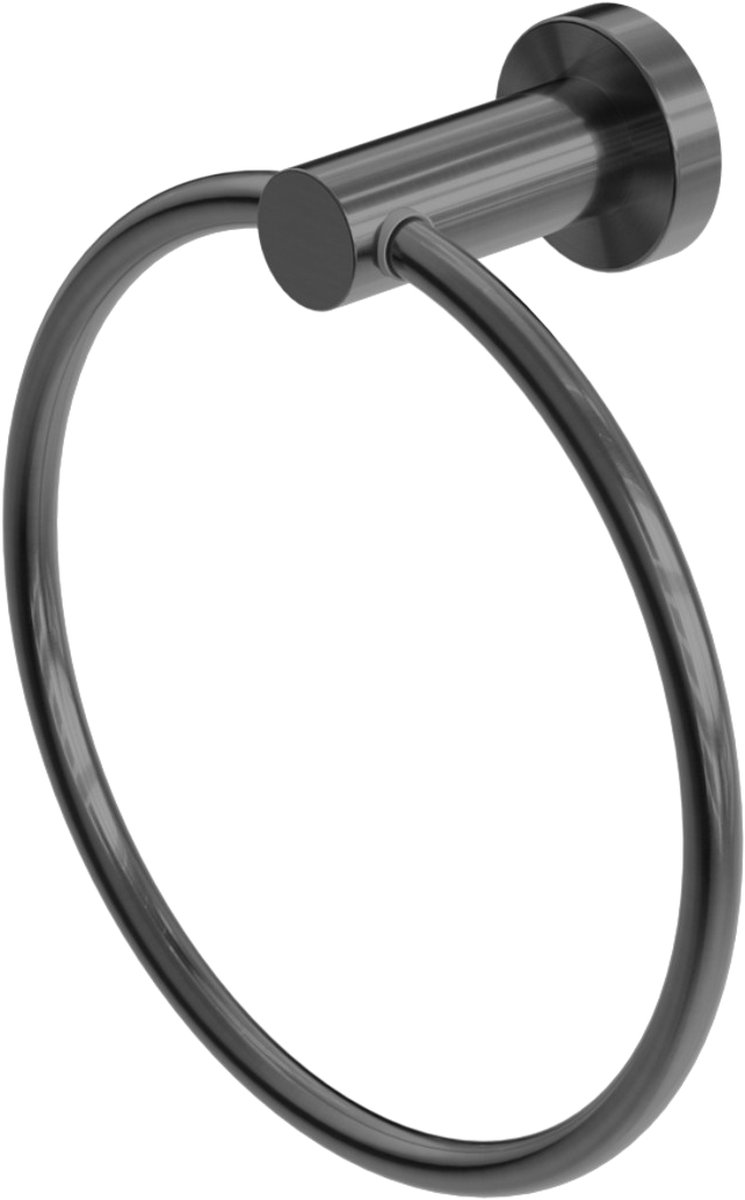 Owen & Finch Handdoekring Geborsteld Gun Metal – Luxe Messing – PVD – Badkamer Accessoire