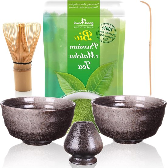 Goodwei Matcha-set Duo met twee schalen, van keramiek (Goma