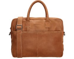 Hide & Stitches Hunter Laptoptas 15,6 inch (34.5x19.4 cm) - 100% Leer - Cognac