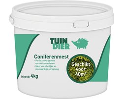 Coniferen mest | TUIN-DIER® | Coniferenmest met magnesium | Coniferen voeding | In handige bewaaremmer | 4.000 gram | 4 kilogram